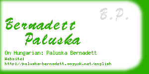 bernadett paluska business card